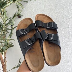 Birkenstock Arizona Black Double Strap Sandals Men’s 10 Softest Footbed